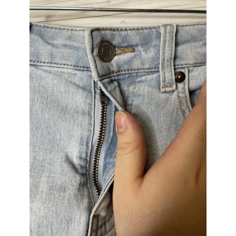 H&M Shorts Womens 6 Light Wash Denim High Rise Rolled Cuff Casual Summer Pockets